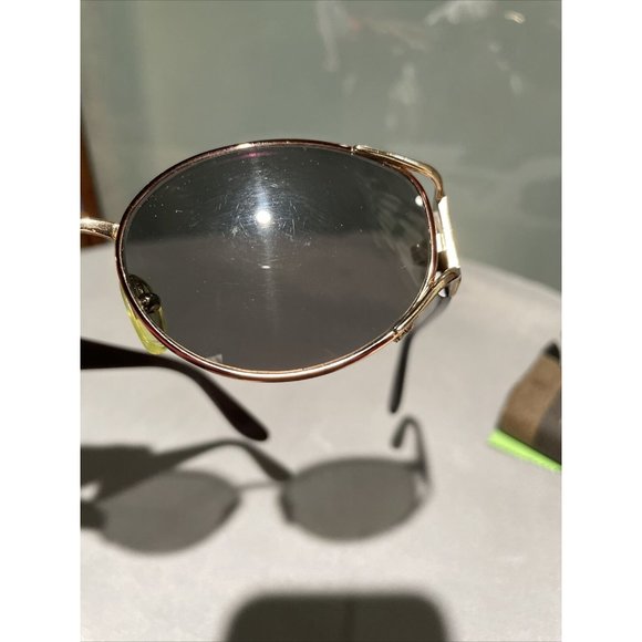 Fendi Italy Vintage 80s Oval Gold Logo Frame Eyeglasses Sunglasses With Case main image 9